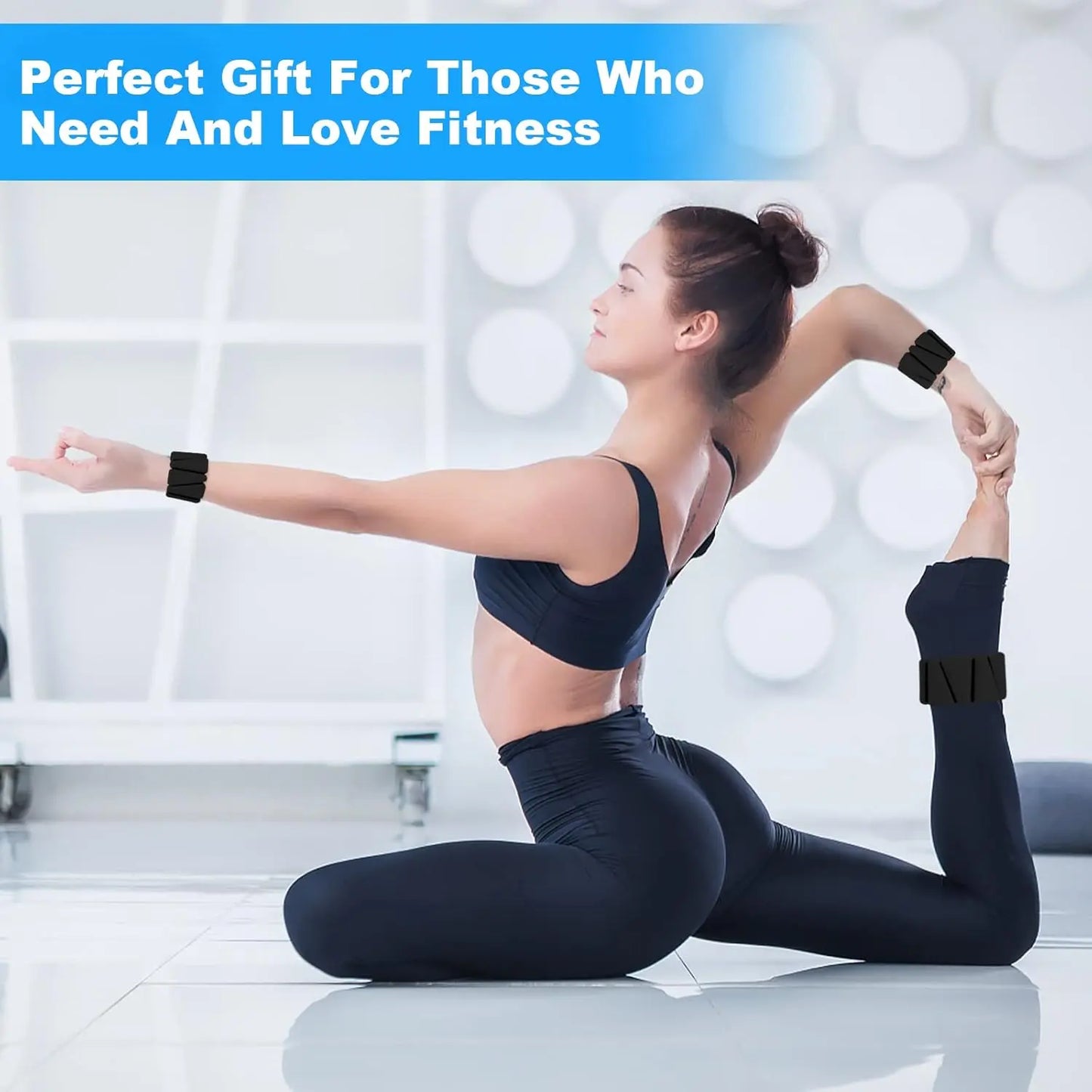 Wrist Weights Set of 2, Adjustable Silicone Workout Weights for Women and Men, Wearable Ankle/Wrist Weights Suitable for Yoga, Dance, Pilates, Pool Exercises and Jogging, 2Lb