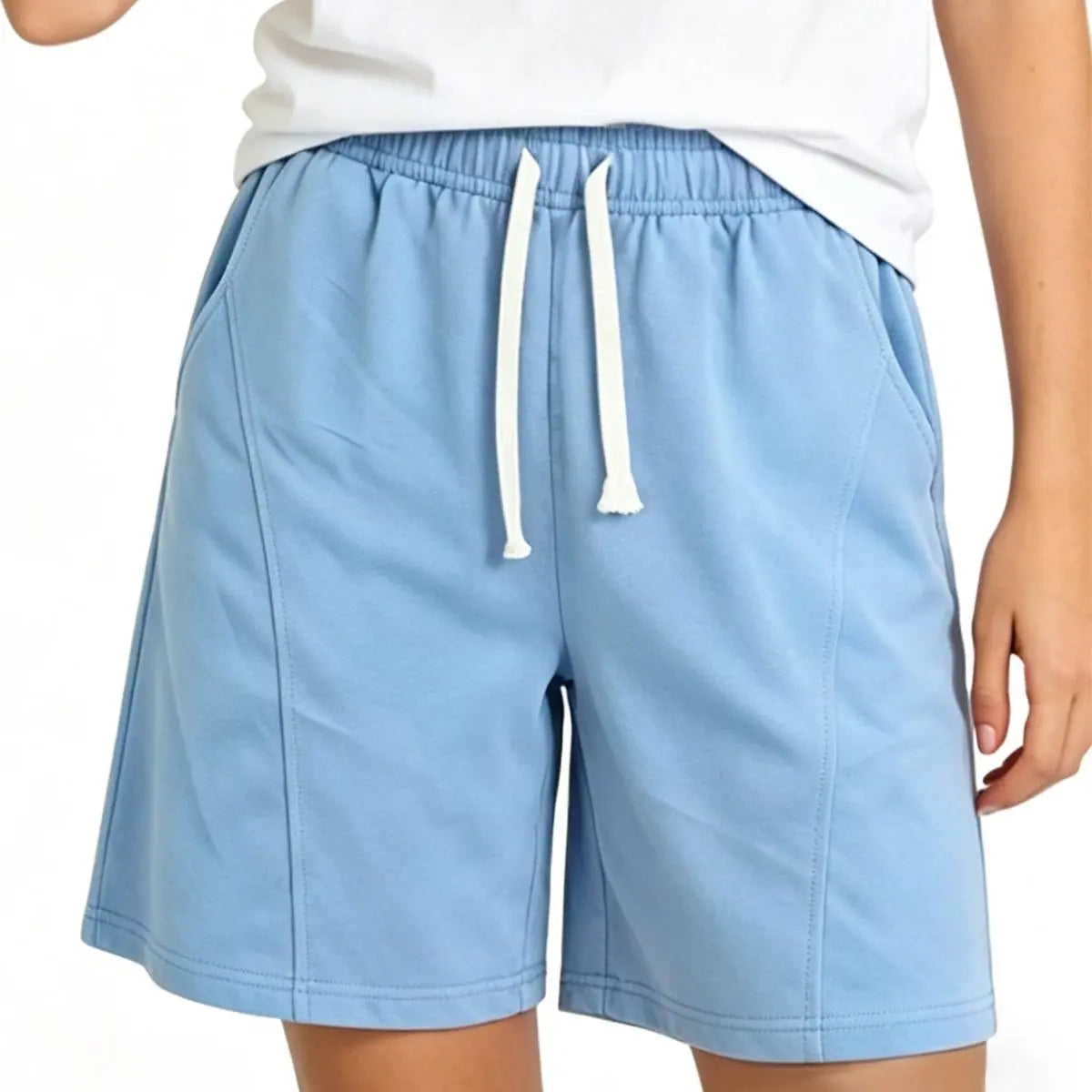 Women'S Solid Athletic Shorts, Loose Fit Mid Waist Cut with Drawstring, Breathable Stretch Fabric for Casual Lounge and Workout Wear, Athletic Shorts Women, Loose Shorts