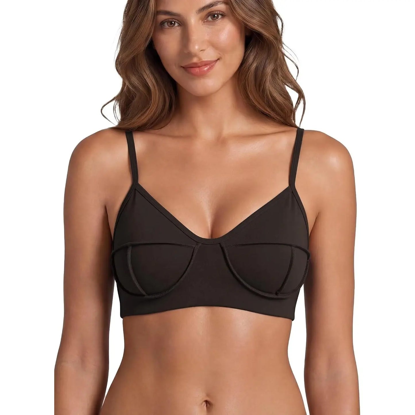 Women'S V Neck Patchwork Sports Bra, Breathable Stretch Padded Bralette with Adjustable Straps for Low Impact Yoga, Gym, and Fitness, Sportswear Yoga Gym, Stretch Sports Bra, Flattering Women'S Sports Underwear