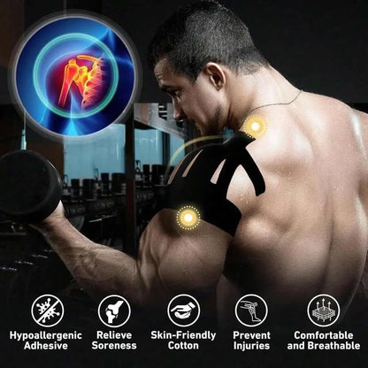 Precut Shoulder Kinesiology Strapping Tape Formen & Women - Waterproof, Breathable Athleticsupport & Pain Relief for Basketball, Gym,Camping I Father'S Day Gifts Campingessentials
