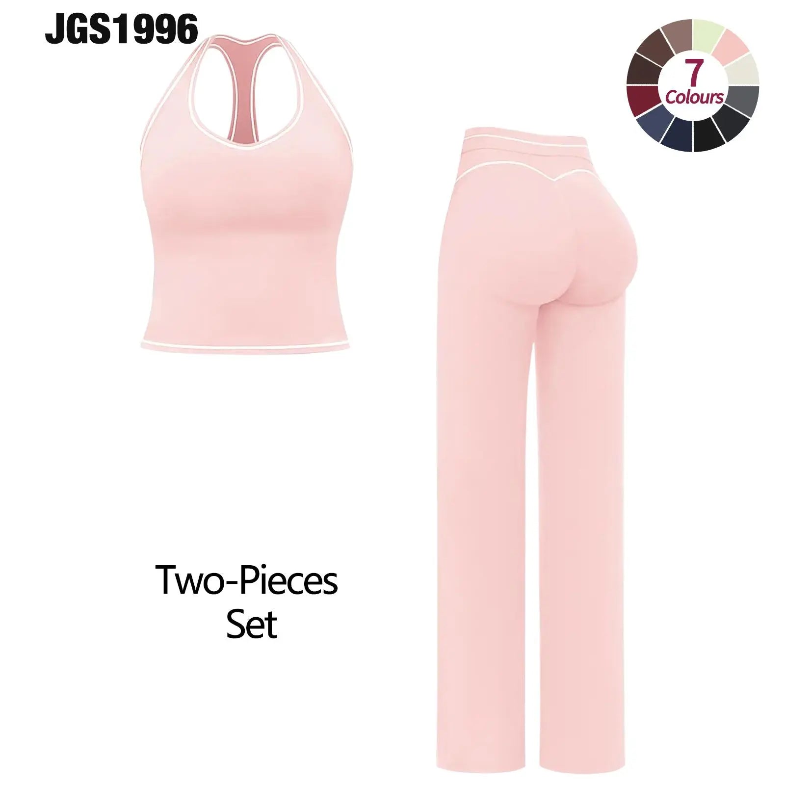 JGS1996 Women'S 2-Piece Activewear Clothing Sets – Contrast Trim Crop Sports Bra & High Waist Skinny Gym Shorts, High Stretch Breathable Quick Dry Tracksuit with Spaghetti Strap Backless Design for Yoga Workout Summer All Seasons