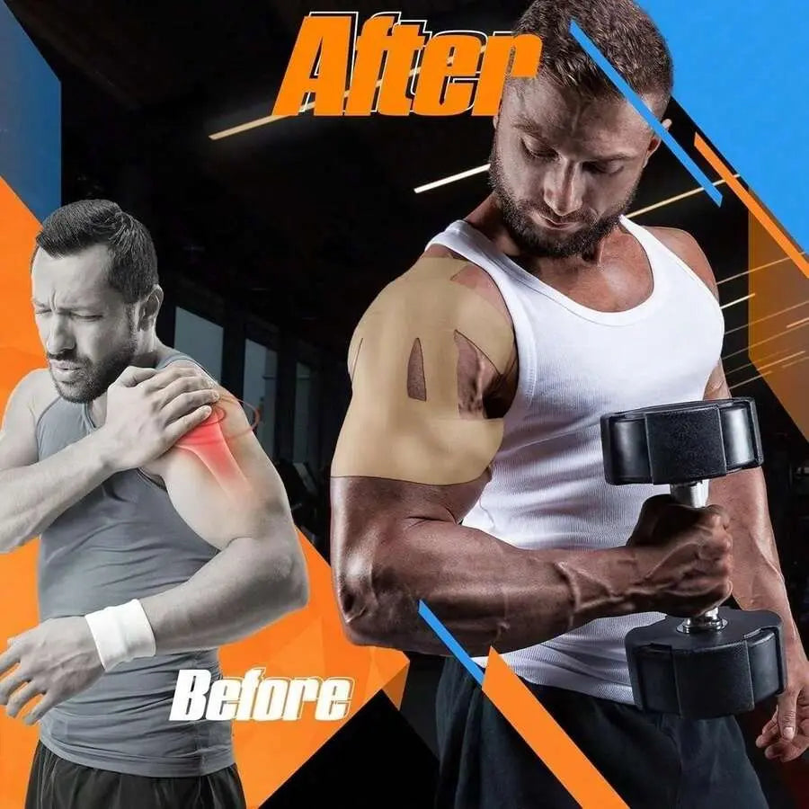 Precut Shoulder Kinesiology Strapping Tape Formen & Women - Waterproof, Breathable Athleticsupport & Pain Relief for Basketball, Gym,Camping I Father'S Day Gifts Campingessentials