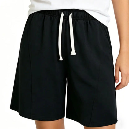 Women'S Solid Athletic Shorts, Loose Fit Mid Waist Cut with Drawstring, Breathable Stretch Fabric for Casual Lounge and Workout Wear, Athletic Shorts Women, Loose Shorts