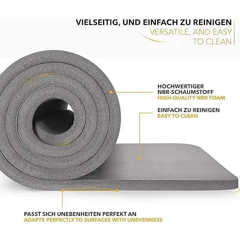 Fitness Exercise Mat Phthalate-Free NBR Foam Yoga Pilates Gymnastics Mat with Adjustable Elastic Band Versatile Skin-Friendly Compact Design Non Slip Work Extra-Thick Non-Slip Yoga Mat with Strap Gym