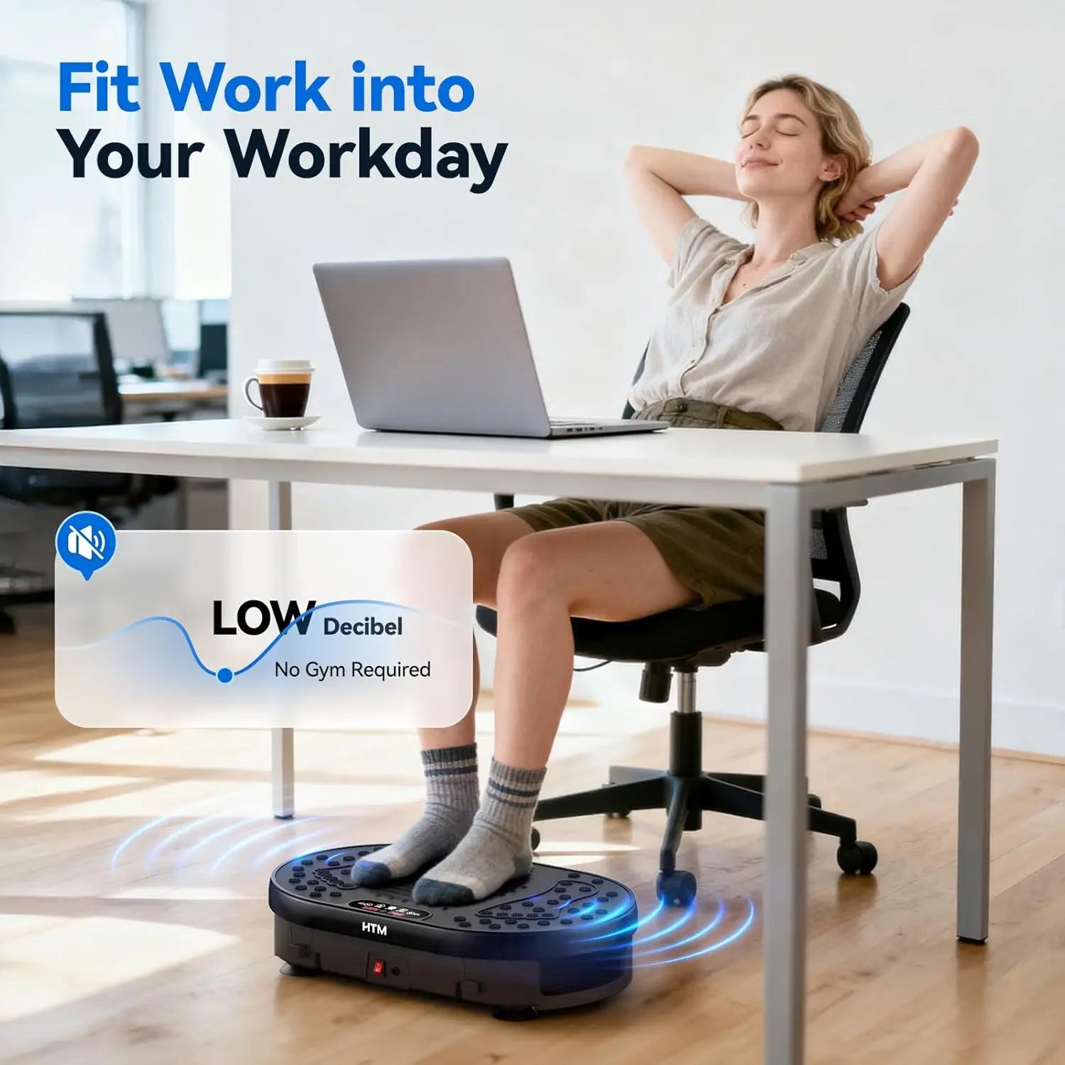 High-Power Vibration Plate Exercise Machine,440Lbs Weight Capacity, Bluetooth Remote Control, 4 Workout Modes for Home Gym Fitness Equipment Summervibes