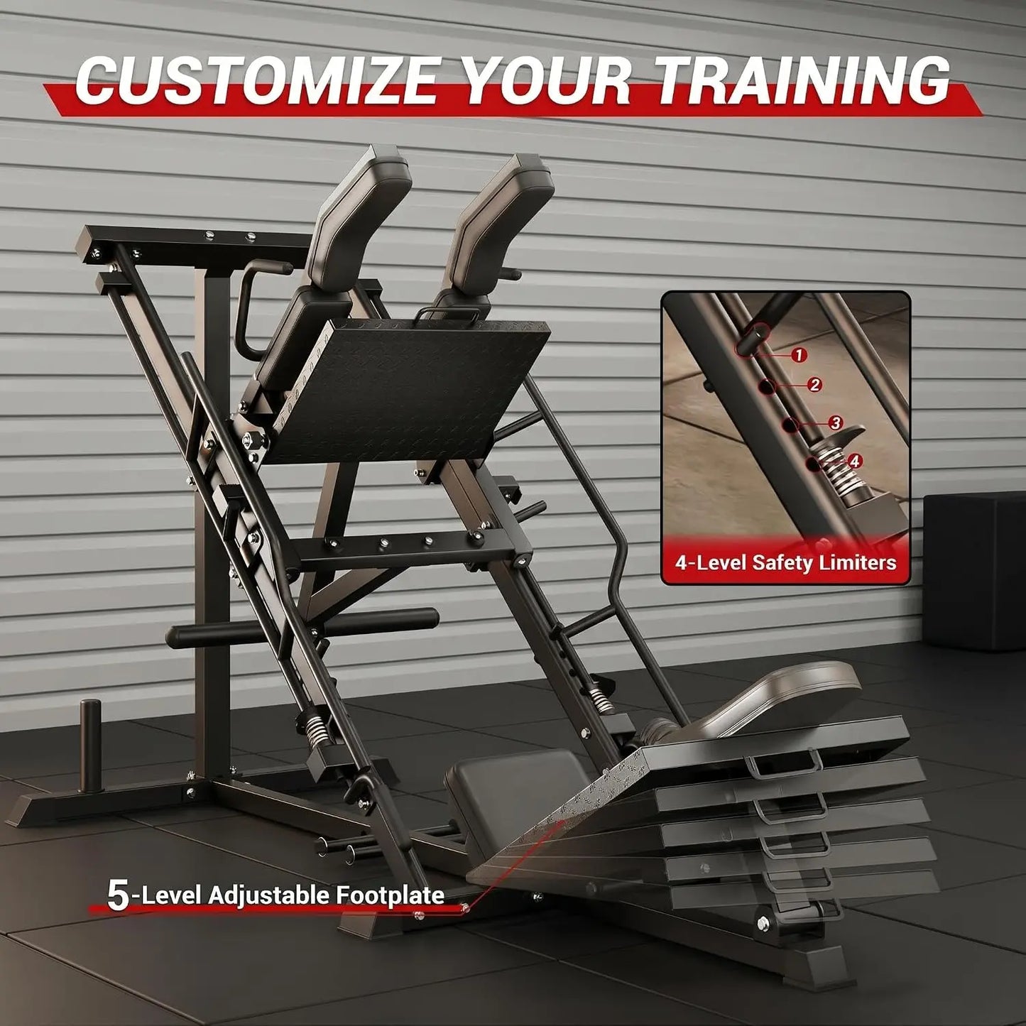 Leg Extension and Curl Machine, Adjustable Plate Loaded Leg Exercise Machine with 12-Position Angle Adjustment, Seated & Lying Leg Curl Machine for Home Gym, 700LBS Weight Capacity(3 Boxes)