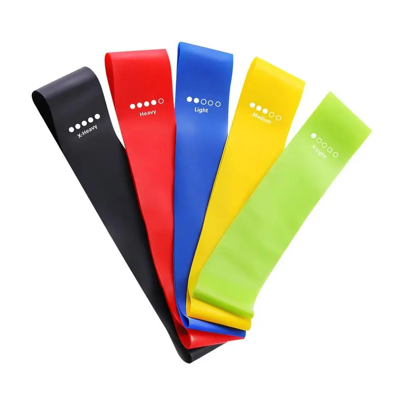 5 Counts/Set Mini Loop Resistance Band Set with Storage Bag, Portable Exercise Band, Home Gym Exercise Stretching Training Equipment, Gymtok, Gym Accessories, Home Gym Kit-By