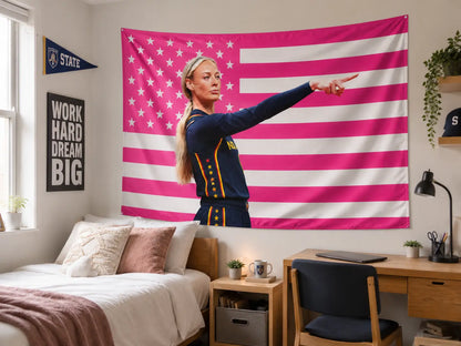Sophie Cunningham Point American Pink Flag, Basketball Room Decal