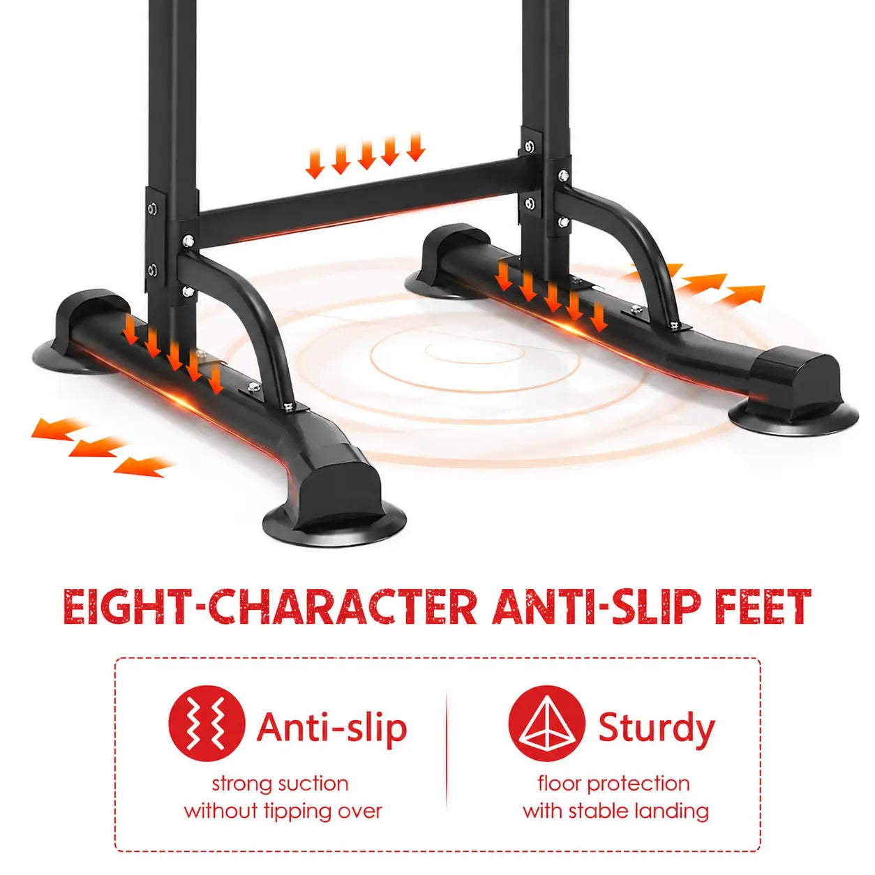 Multi-Functional Power Tower Pull up Bar, Sturdy Steel Dip Station for Home Gym Workout, Adjustable Height, 330 Lbs Weight Capacity, at Home Gym Equipment, Stainless Steel, 129*51*12Cm, Adjustible