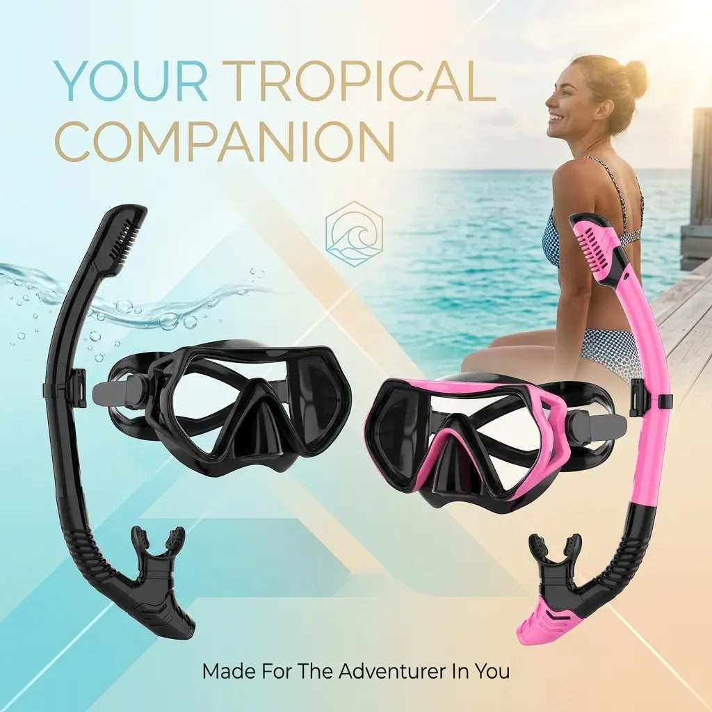 Jring Snorkeling Gear for Adults, Snorkel Mask with Top Dry Valve - Panoramic View Anti-Leak and Anti-Fog for Snorkeling, Scuba Diving, Freediving & Swimming for Men Women, Also Available as Swimming Goggles and Snorkel,Summerwins,Bathingsuitwomenset