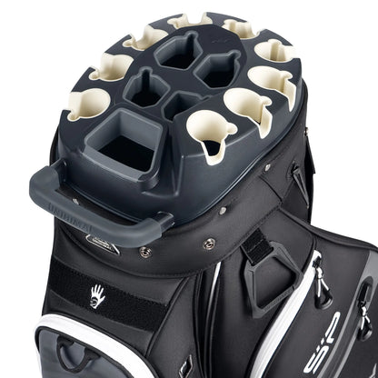 【Dealsforyoudays】Unihimal Silent 14-Way Full Length Divider Golf Cart Bag (Golf Gear for All Ages) - Waterproof Knit Composite Fabric, 9 Storage Pockets, Magnetic Rangefinder Pocket, S-Lock Anti-Tangle Club System, Lightweight Ergonomic Shoulder Strap, Kn