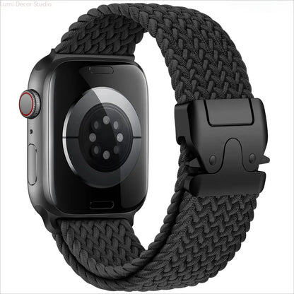 Braided Nylon Parachute Watch Band for Smart Watches – Adjustable Stretch Sport Strap Compatible with 41Mm 42Mm 44Mm 45Mm 46Mm 49Mm Watches
