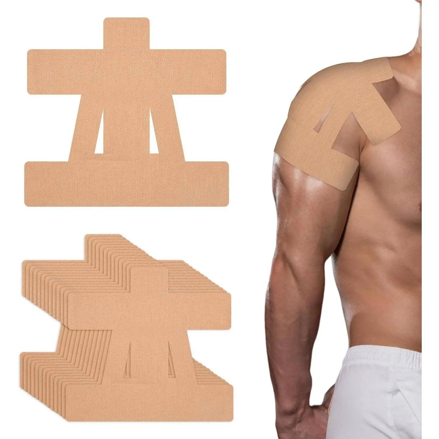 Precut Shoulder Kinesiology Strapping Tape Formen & Women - Waterproof, Breathable Athleticsupport & Pain Relief for Basketball, Gym,Camping I Father'S Day Gifts Campingessentials