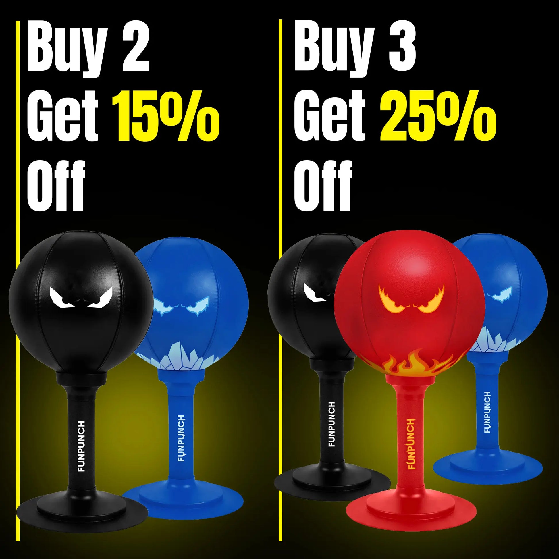 FUNPUNCH Pedestal Punching Bag with Stand - Polyurethane Boxing Equipment for Boxing Enthusiasts, Martial Arts Training, Stress Relief Tool (Includes Pump), Standing Punching Bag, Punch Workout Gear