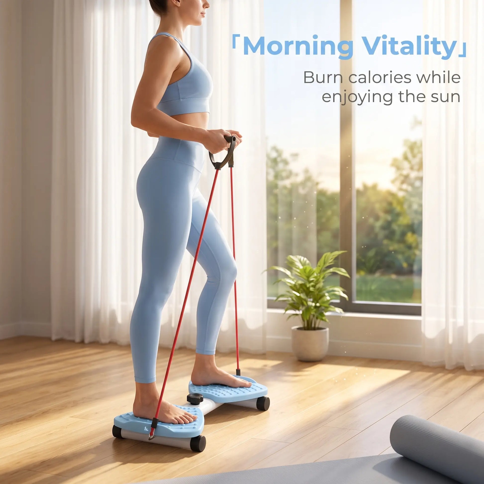 Waist Twisting Machine - Detachable Resistance Bands, Massage Nodes, Non-Slip Rotating Balance Trainer, Compact Portable Home Workout Equipment, Abdominal & Stomach Workout Gear for Home Use