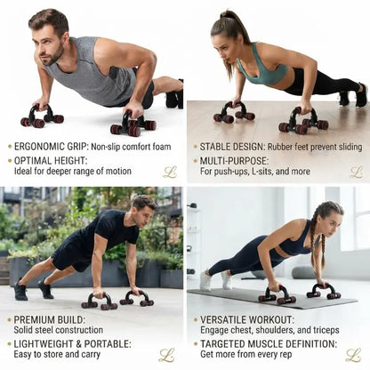 Push up Bars Gym Exercise Equipment Fitness 1 Pair Pushup Handles with Cushioned Foam Grip and Non-Slip Sturdy Structure Push up Bars for Men & Women