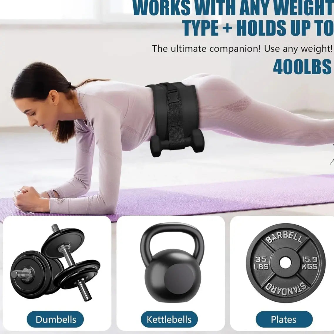 Heavy-Duty Hip Thrust Belt for Glute Training – Padded Weight Lifting Belt with Secure Metal Buckle.Compatible with Kettlebells, Dumbbells & Plates.Ideal for Home Gym Squats, Bridges & Deadlifts. Exercise Equipment