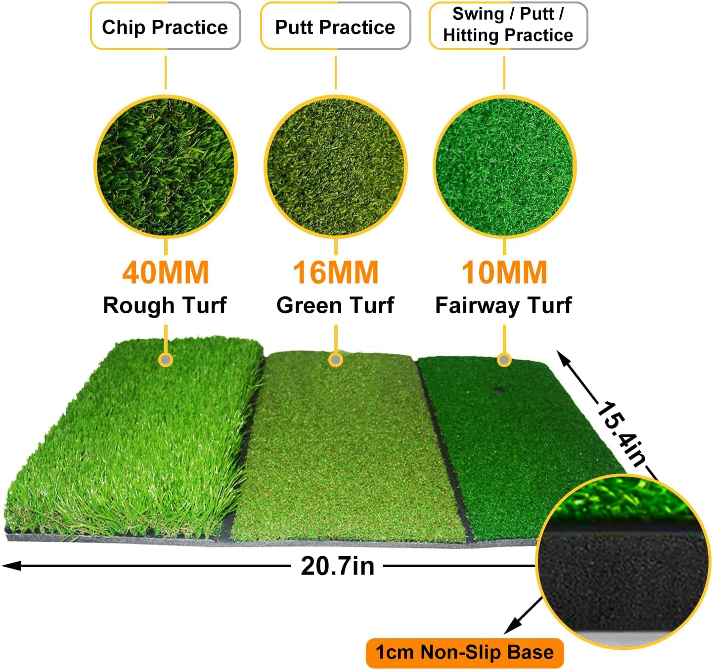 Golf Hitting Net Backyard Driving: 12X7Ft Professional Backstop with Silent Velvet Target Portable Practice for Men Dad Complete Sport Set Gift