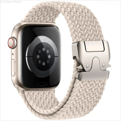 Braided Nylon Parachute Watch Band for Smart Watches – Adjustable Stretch Sport Strap Compatible with 41Mm 42Mm 44Mm 45Mm 46Mm 49Mm Watches