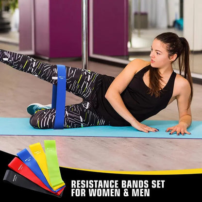 5 Counts/Set Mini Loop Resistance Band Set with Storage Bag, Portable Exercise Band, Home Gym Exercise Stretching Training Equipment, Gymtok, Gym Accessories, Home Gym Kit-By