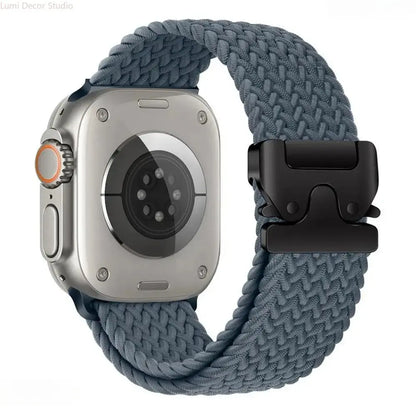 Braided Nylon Parachute Watch Band for Smart Watches – Adjustable Stretch Sport Strap Compatible with 41Mm 42Mm 44Mm 45Mm 46Mm 49Mm Watches