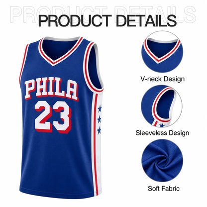 Unisex Basketball #23 James Philadelphia Team Swingman Jersey - Icon Edition - Royal