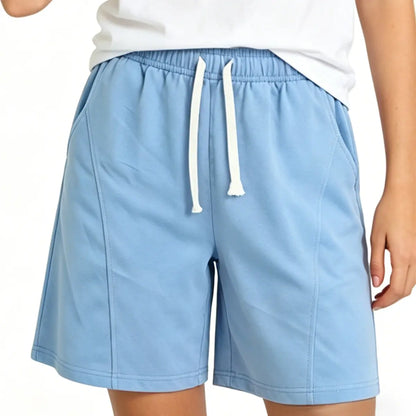 Women'S Solid Athletic Shorts, Loose Fit Mid Waist Cut with Drawstring, Breathable Stretch Fabric for Casual Lounge and Workout Wear, Athletic Shorts Women, Loose Shorts