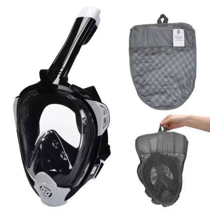 Waterproof Anti-Fog Full Face Diving Mask, Scuba Diving Gear for Adults, Silicone Snorkeling Goggles, Breathable Freediving Gear for Men and Women