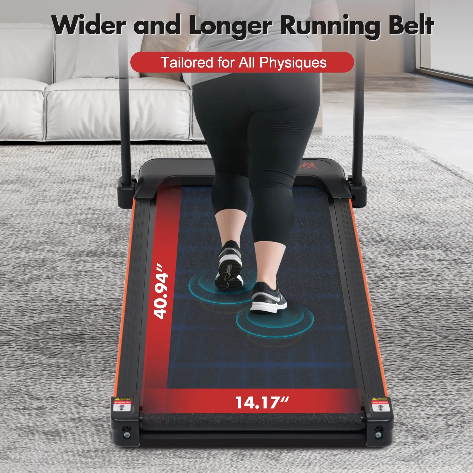 Home Treadmill - 3.0HP Folding Home Fitness Equipment with 8% Incline, Handle, 4 Adjustable Support Ft, Supports 265Lbs, Portable Workout Equipment
