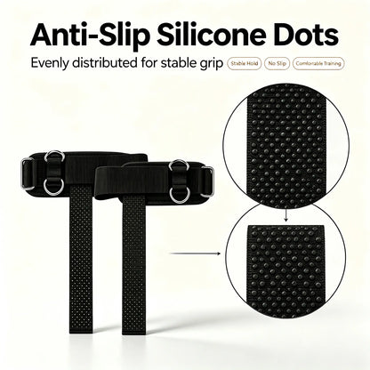 2 Pack Dual D-Ring Lifting Straps, Silicone Anti-Slip Weight Lifting Wrist Straps, Adjustable Thickened Nylon Wrist Support for Deadlifts, Gym Fitness Training