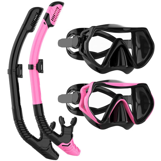 Jring Snorkeling Gear for Adults, Snorkel Mask with Top Dry Valve - Panoramic View Anti-Leak and Anti-Fog for Snorkeling, Scuba Diving, Freediving & Swimming for Men Women, Also Available as Swimming Goggles and Snorkel,Summerwins,Bathingsuitwomenset