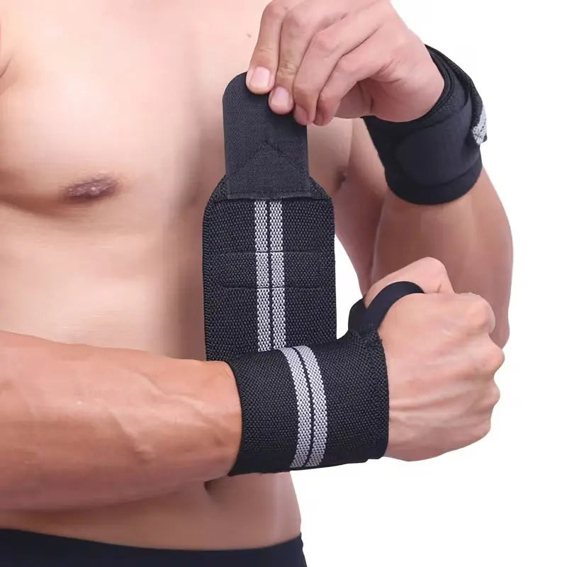[2Pcs Adjustable Wrist Straps] 2Pcs Adjustable Thick Polyester Fitness Wrist Straps | Weightlifting Bands with Thumb Loops for Strength Training, Unisex Gym Wrist Support for Men & Women, Sleek Strap Design, Flexible Material