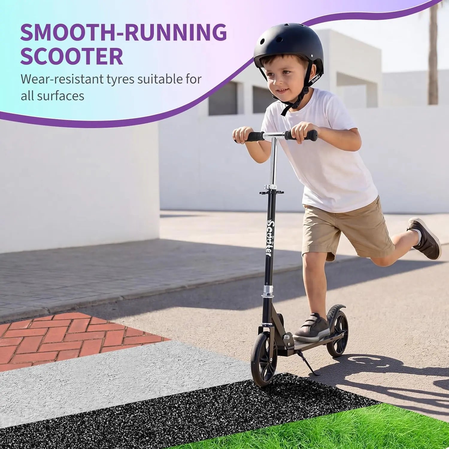 Lightweight Aluminum Folding Kick Scooter for Adults & Kids, Compact Commuter with 8-Inch Big Wheels and Wide Deck, Supports 220 Lbs, Foldable, Adjustable, Foldable Scooter, Kickscooter, Unisex, Ride on Scooter, One-Second Fold