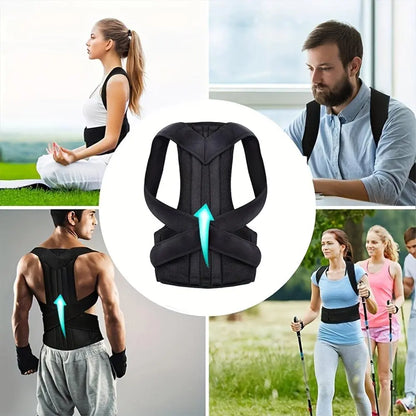 Adjustable Breathable Waist Brace - Lower Back Support & Posture Corrector Belt, Posture Strap, Back Correction Band for Gym, Sports, Office Sitting