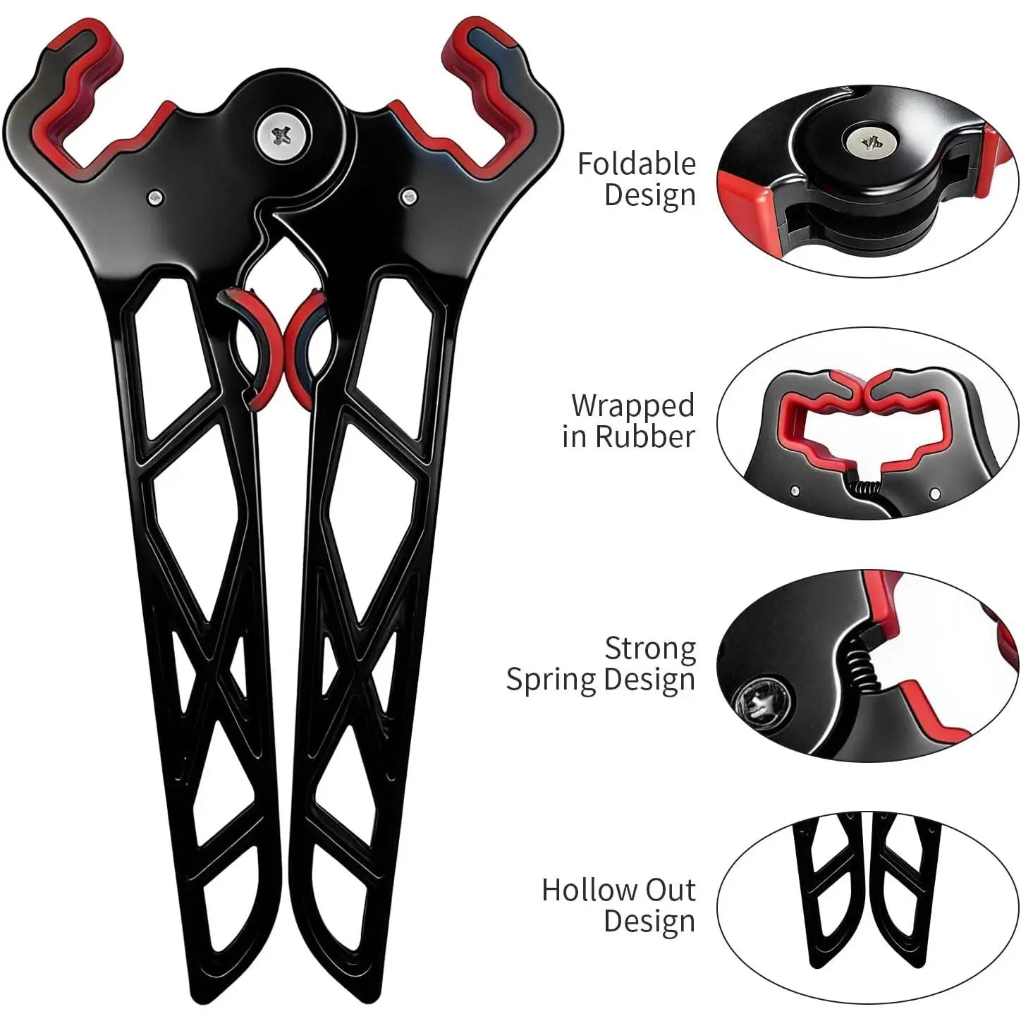Premium Archery Bow Stand Bundle with Archery Rests, Drawstring-Secure Mesh Storage Bag, Lockable Hook, Overmold Grip Arrow Puller, Portable Folding Universal Kit for Hunting/Practice