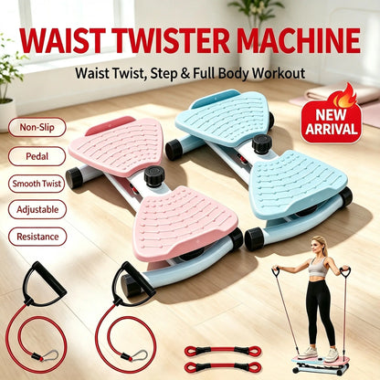 Waist Twisting Machine - Detachable Resistance Bands, Massage Nodes, Non-Slip Rotating Balance Trainer, Compact Portable Home Workout Equipment, Abdominal & Stomach Workout Gear for Home Use