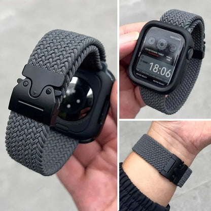 Braided Nylon Parachute Watch Band for Smart Watches – Adjustable Stretch Sport Strap Compatible with 41Mm 42Mm 44Mm 45Mm 46Mm 49Mm Watches