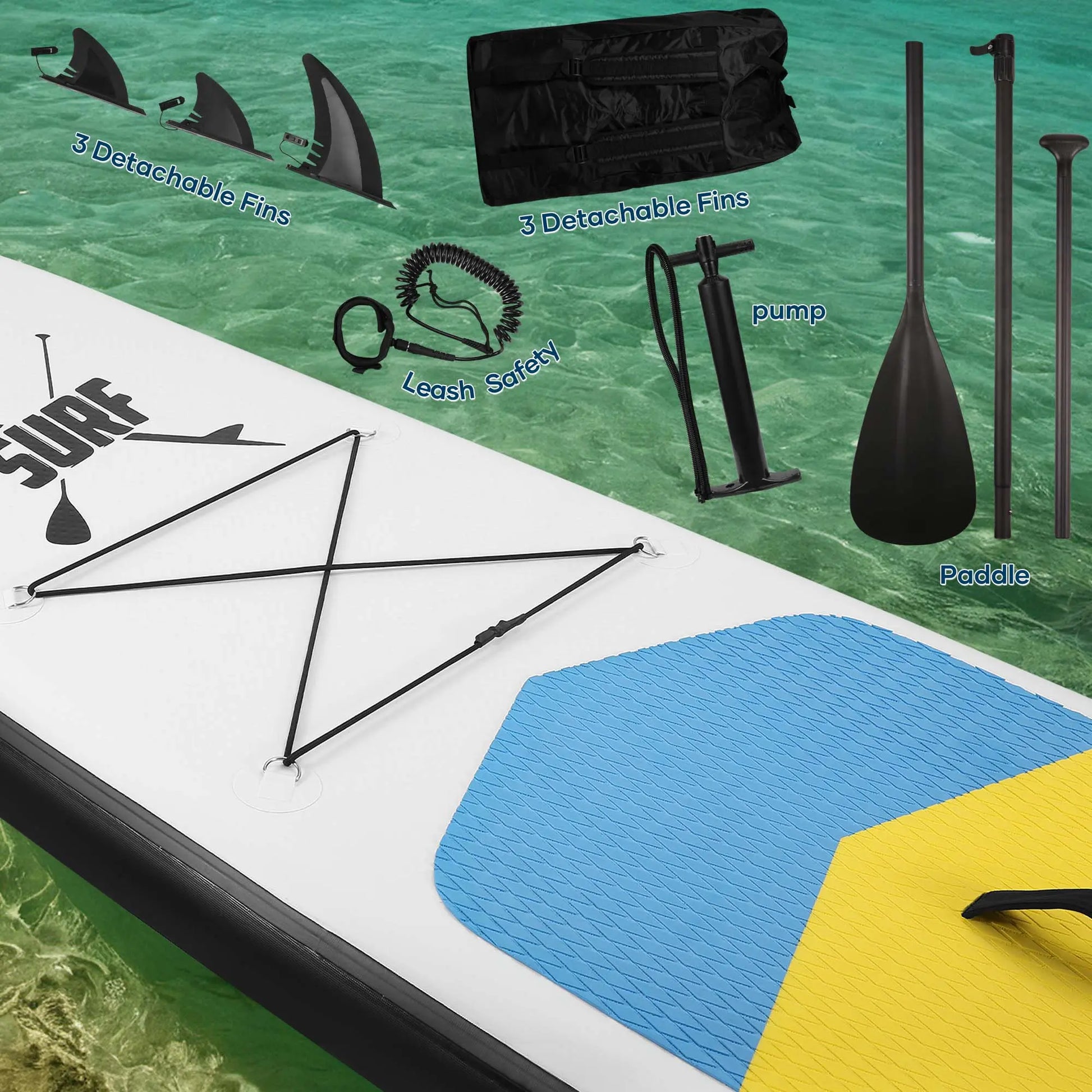Inflatable Paddle Board Stand up Paddle Board SUP Board with 120"X30"X6" for Youth & Adults Summer