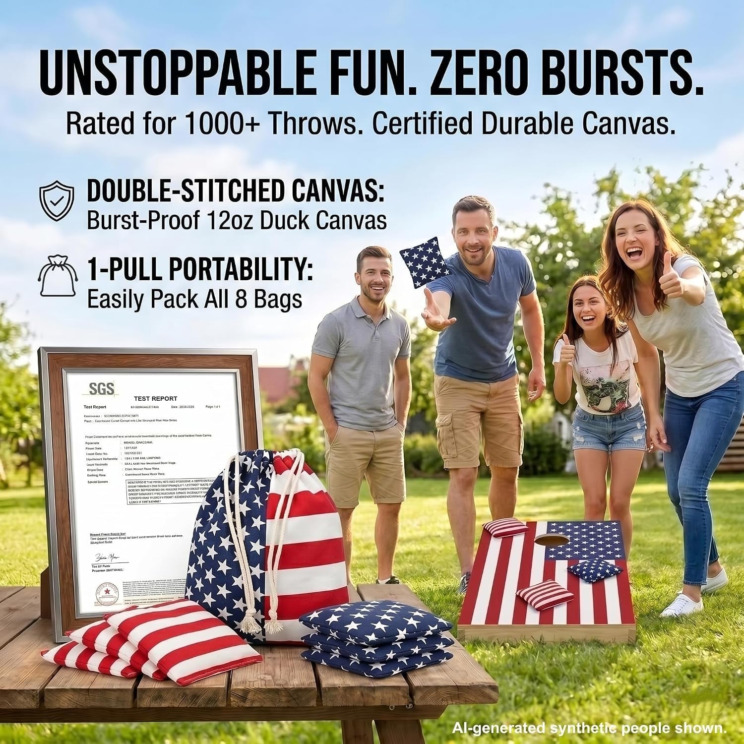 Heavy-Duty Cornhole Bean Bags: 12Oz Canvas 1000+ Toss-Tested