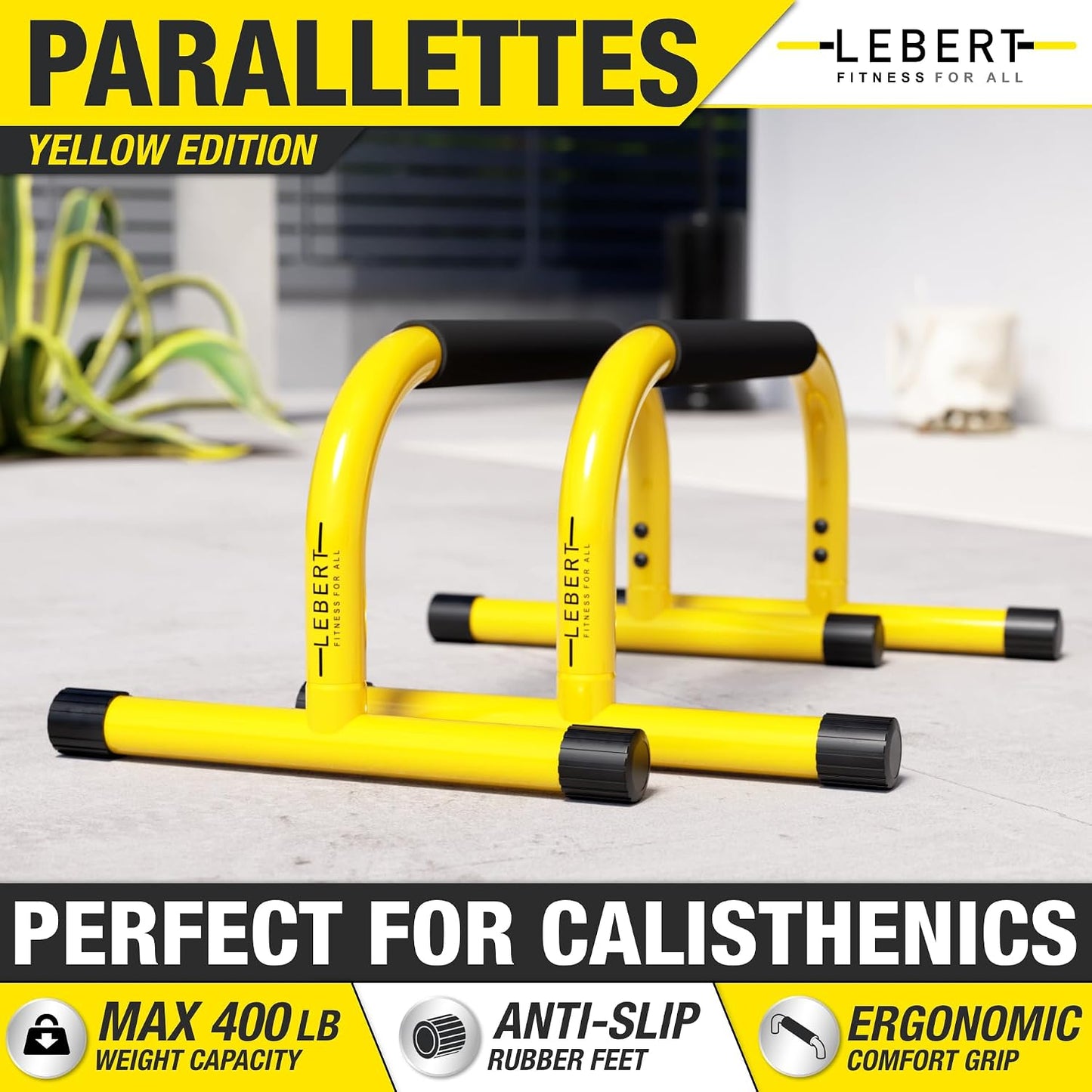 Parallette Push up Bars Dip Station Stand - Perfect for Home and Garage Gym Exercise Equipment - Gymnastics, Calisthenics, Strength Training Parallel Bars for Men and Women