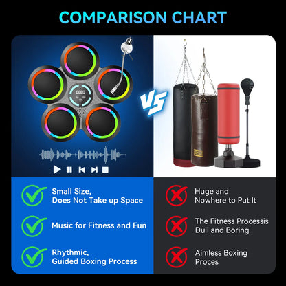Smart Rhythm Boxing Machine - Interactive LED Punching Pad with Bluetooth Music, Fun Workout Game for Home Gym