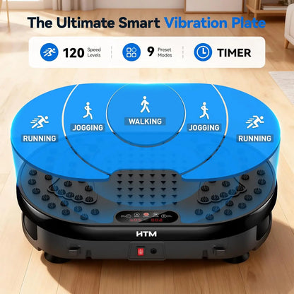 High-Power Vibration Plate Exercise Machine,440Lbs Weight Capacity, Bluetooth Remote Control, 4 Workout Modes for Home Gym Fitness Equipment Summervibes