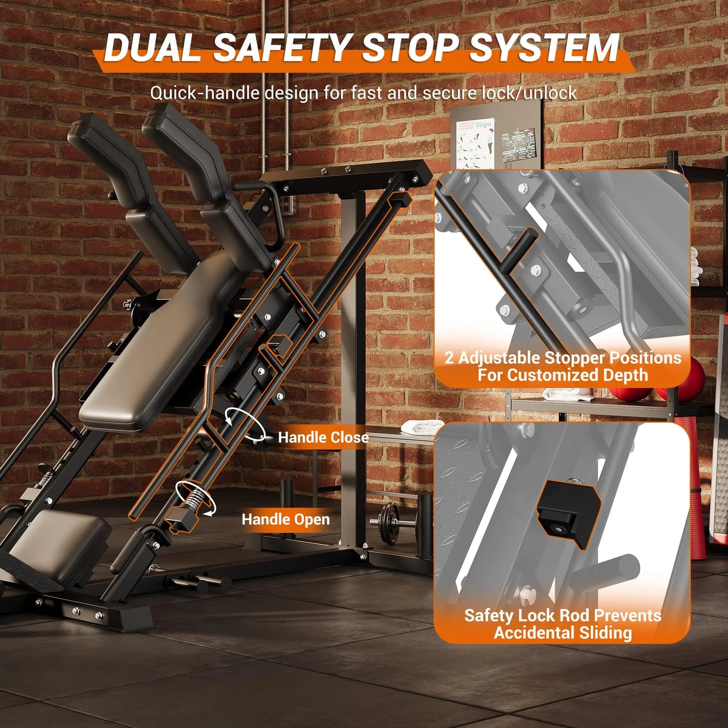 Leg Press Hack Squat Machine for Home Gym, Professional Deep Squat Machine & Shoulder Press Workout Equipment with Adjustable Backrest, Fits 1" & 2" Plates, Strength Training Gym Equipment