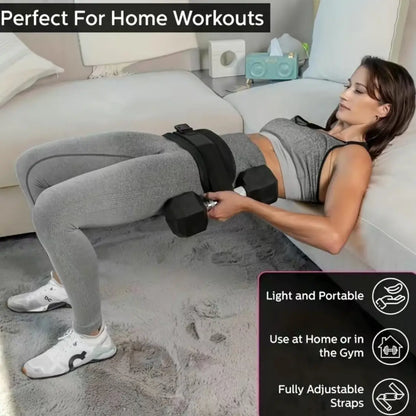 Heavy-Duty Hip Thrust Belt for Glute Training – Padded Weight Lifting Belt with Secure Metal Buckle.Compatible with Kettlebells, Dumbbells & Plates.Ideal for Home Gym Squats, Bridges & Deadlifts. Exercise Equipment