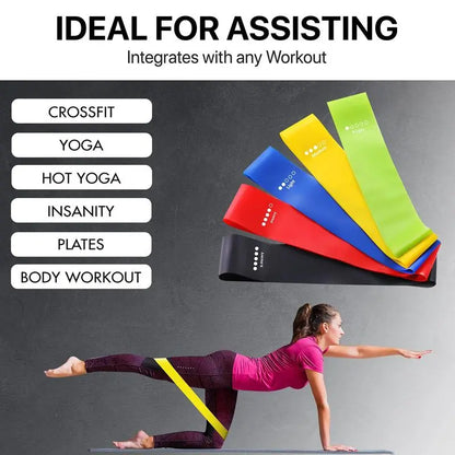 5 Counts/Set Mini Loop Resistance Band Set with Storage Bag, Portable Exercise Band, Home Gym Exercise Stretching Training Equipment, Gymtok, Gym Accessories, Home Gym Kit-By