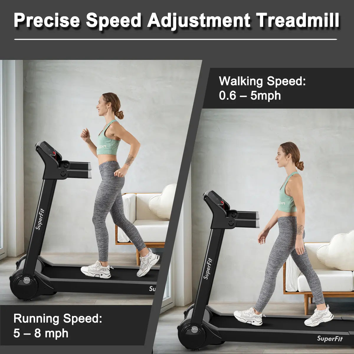 Costway Folding Electric Treadmill, 3.0 HP Motorized Fitness Exercise Machine for Home, Gym, Office, Running Walking Machine W/ App Control, Dual Flywheels, High Performance Indoor Cardio Trainer