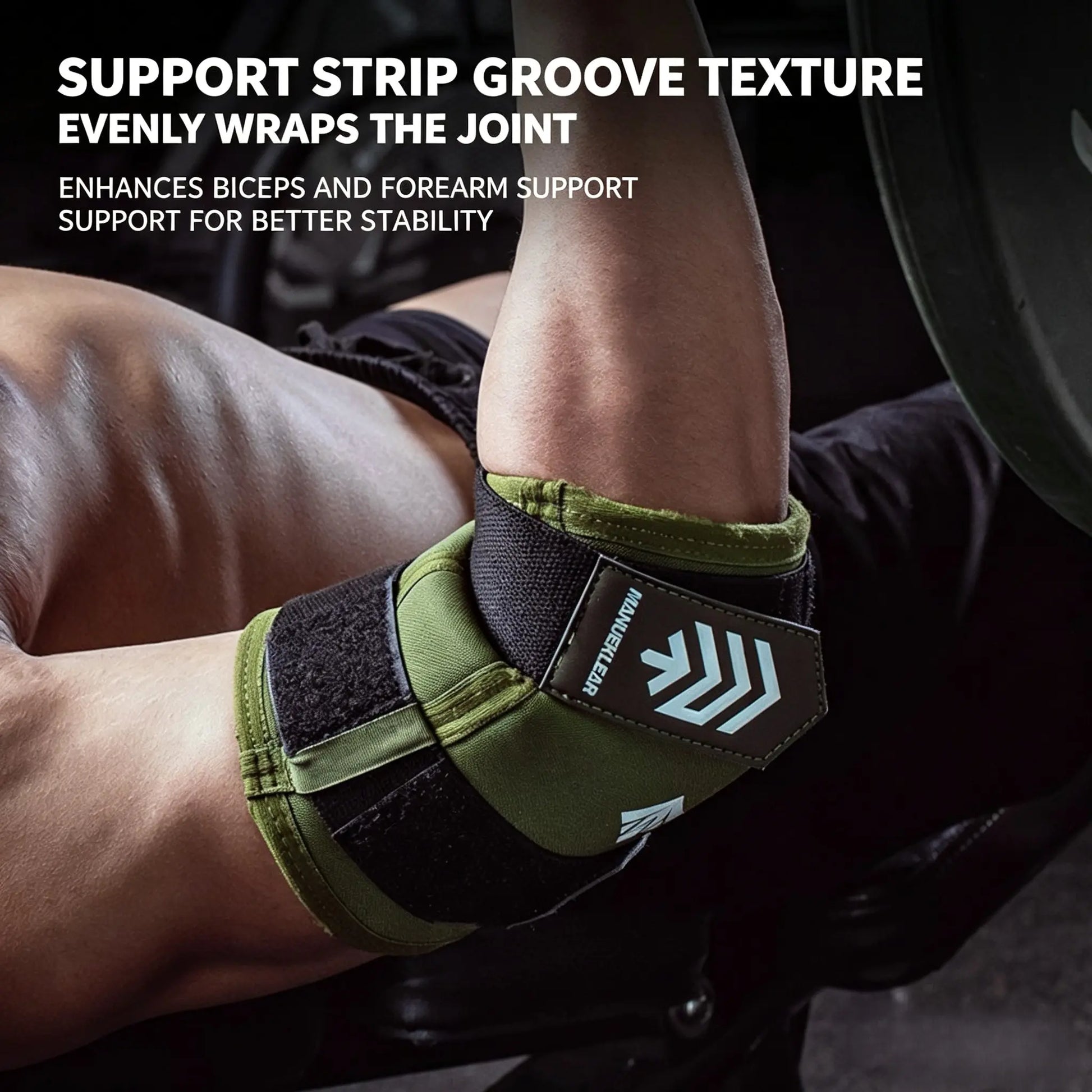 Adjustable Tension Fitness Elbow Guard, Textured Support Ribs, Shock Buffering Fabric, Ideal for Weight Lifting, Strength Training, Gym Exercises, Fitness Workout Accessories