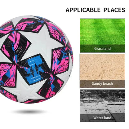 Standard Soccer Ball Professional Outdoors Sports Match Balls Training Seamless Design Football High Quality PU Material Size 5 Football Equipment Soccer Gear