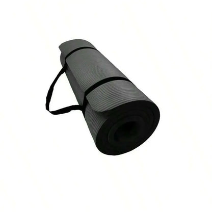 Fitness Exercise Mat Phthalate-Free NBR Foam Yoga Pilates Gymnastics Mat with Adjustable Elastic Band Versatile Skin-Friendly Compact Design Non Slip Work Extra-Thick Non-Slip Yoga Mat with Strap Gym