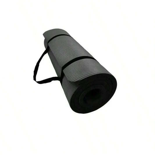 Fitness Exercise Mat Phthalate-Free NBR Foam Yoga Pilates Gymnastics Mat with Adjustable Elastic Band Versatile Skin-Friendly Compact Design Non Slip Work Extra-Thick Non-Slip Yoga Mat with Strap Gym